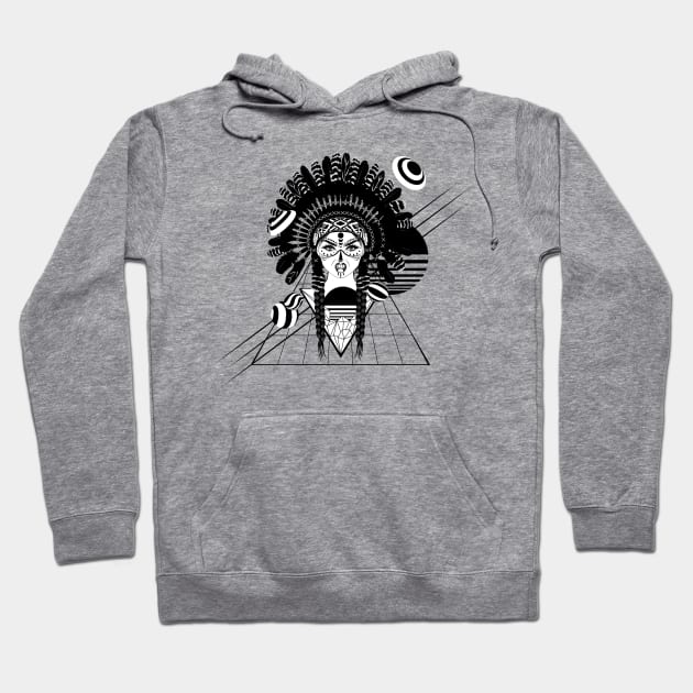 Angry indian female warrior Hoodie by AnnArtshock